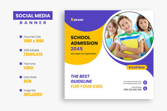 Kids Education Social Media Post Design