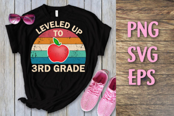 Leveled Up to 3rd Grade Vintage: A Versatile Back-to-School Design for Print on Demand
