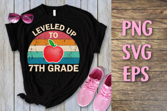 Leveled Up to 7th Grade Vintage SVG and Back to School T-Shirt Design: A Print on Demand Goldmine