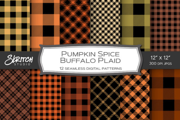 Pumpkin Spice Fall Buffalo Plaid for Creative Projects