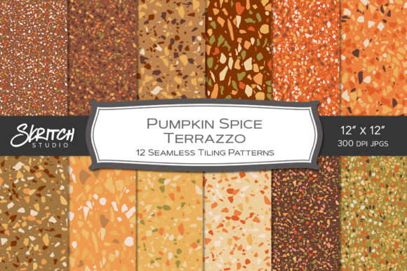 Pumpkin Spice Fall Terrazzo Textures